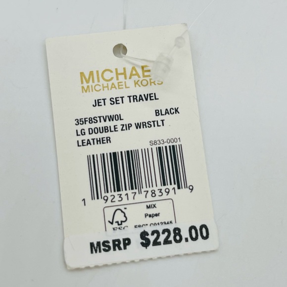 Michael Kors Large Double Zip Wallet Wristlet Black - Picture 9 of 9